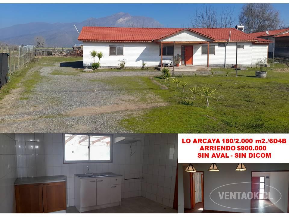 Arriendo Casa Lo Arcaya 180-2.000m2-6d4b Sin Aval Ni Dicom